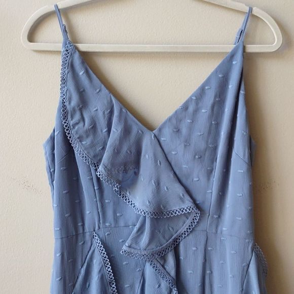 Keepsake Hideaway Blue Hydrangea Ruffled‎ Midi Dress Sz L - Picture 8 of 16